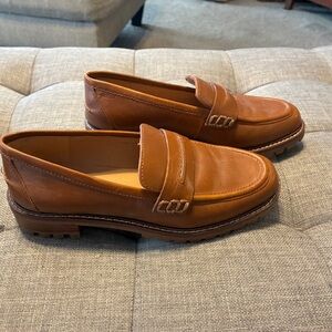 Madewell Women's Tan Leather Penny Loafers
